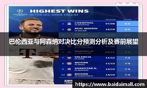 巴伦西亚与阿森纳对决比分预测分析及赛前展望